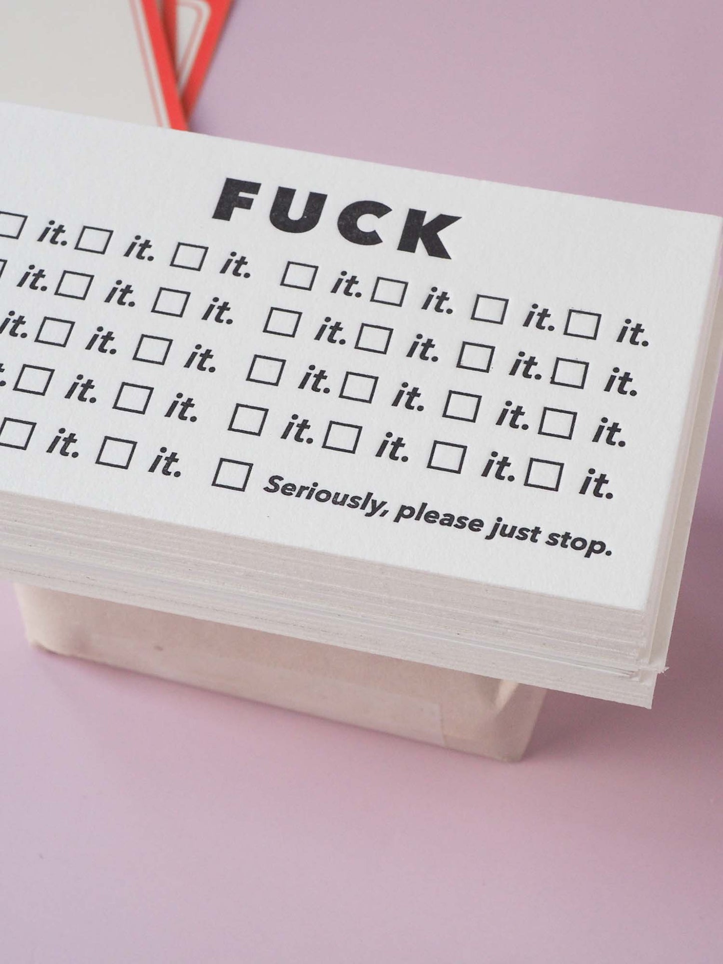 F*ck It. Set of five 2 x 3.5" flat cards.